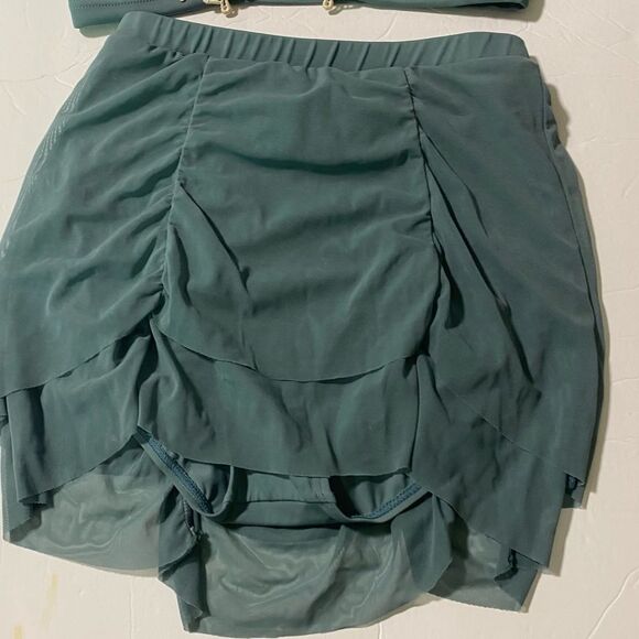 WEISSMAN solo Dance Costume 2 piece Sage green MT10241 S9771 top skirt SA adult - Picture 4 of 13